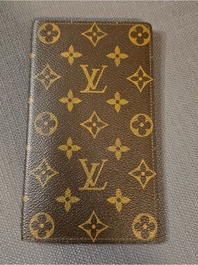 Louis Vuitton Brown & Gold Monogram Card Holder (Portefeuille Wallet Agenda)